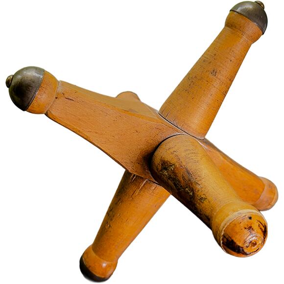 Vintage Mid-Century Modern Jack Decor 8" x 8" Natural Wood with Brass Accents - Picture 3 of 6